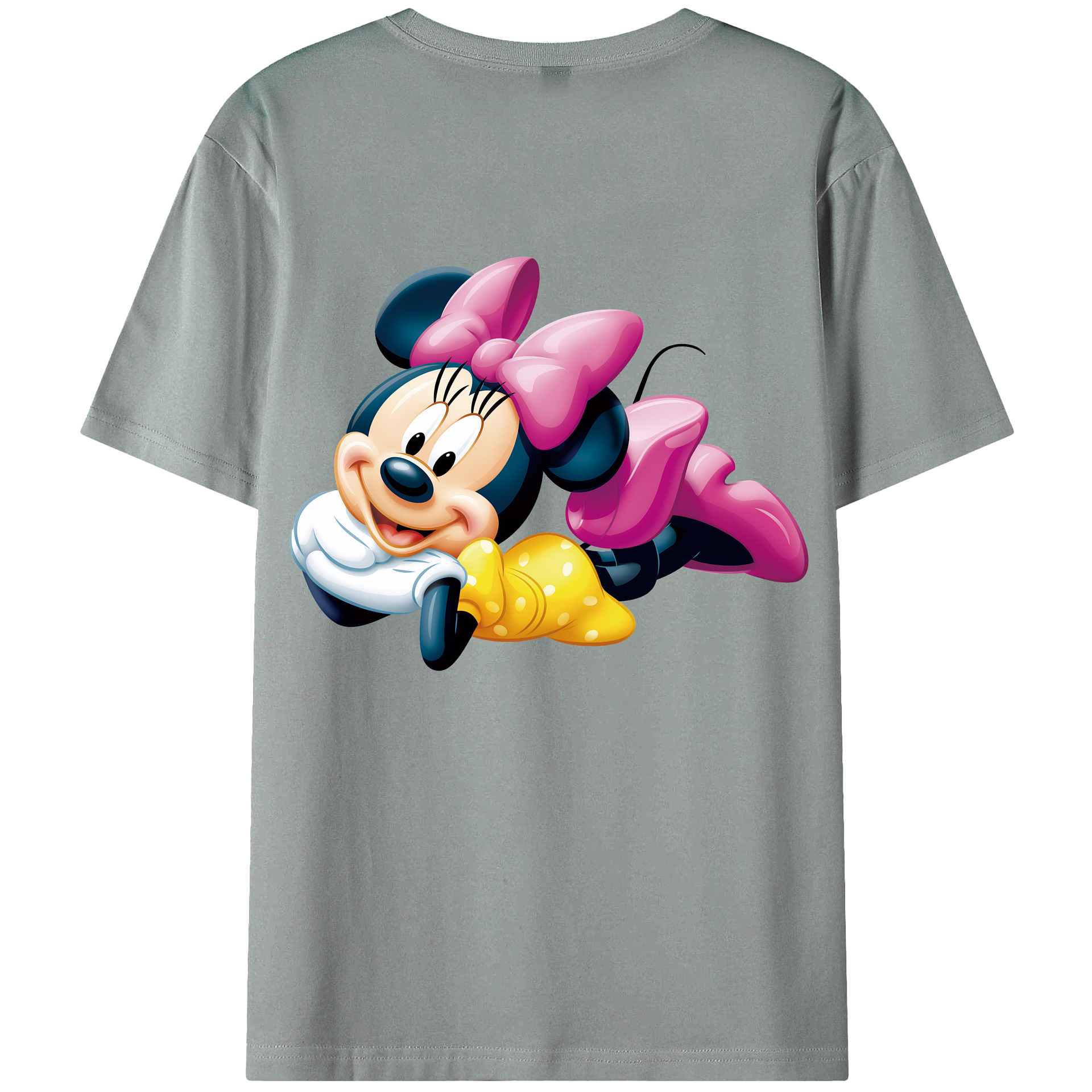 （画像用） ミッキーマウス Mickey Mouse 綿100％ メンズ半袖Tシャツ（バックプリント） 通気性